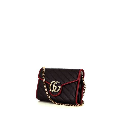 gucci marmont nera e rossa|Gucci GG Marmont super mini bag.